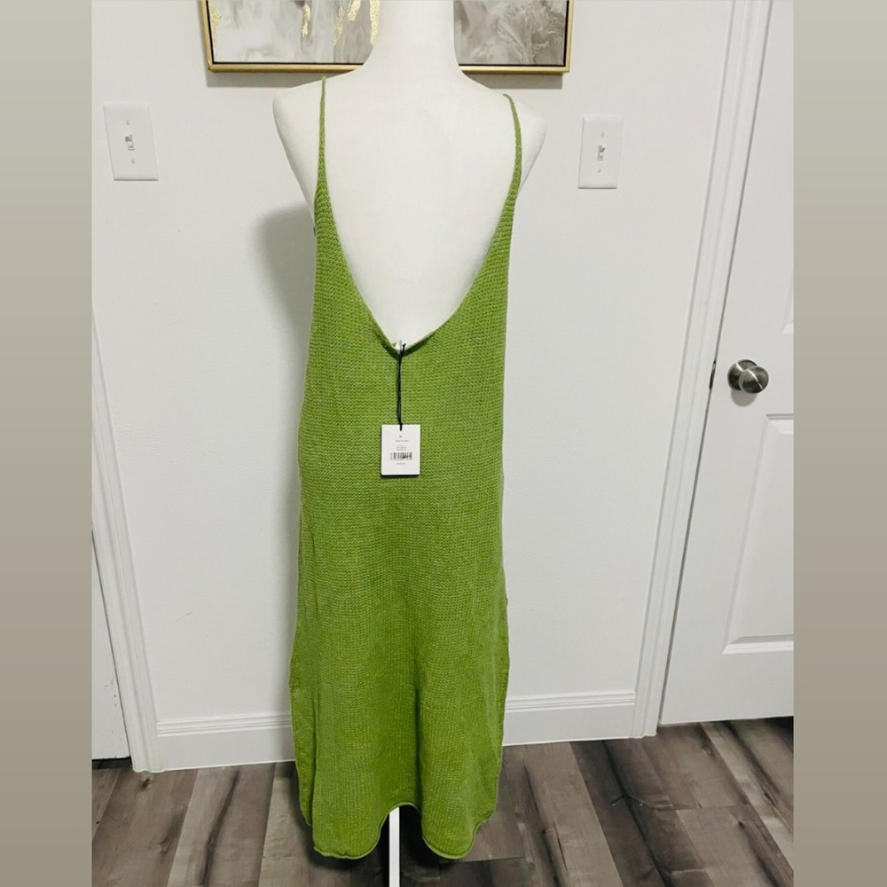100% Linen NWT XL Onia Open-back Crochet-knit Linen Midi Dress - Picture 5 of 7